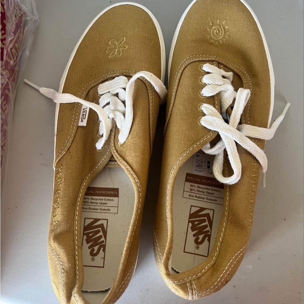 Vans Women's Gold Canvas Lace-Up Sneakers